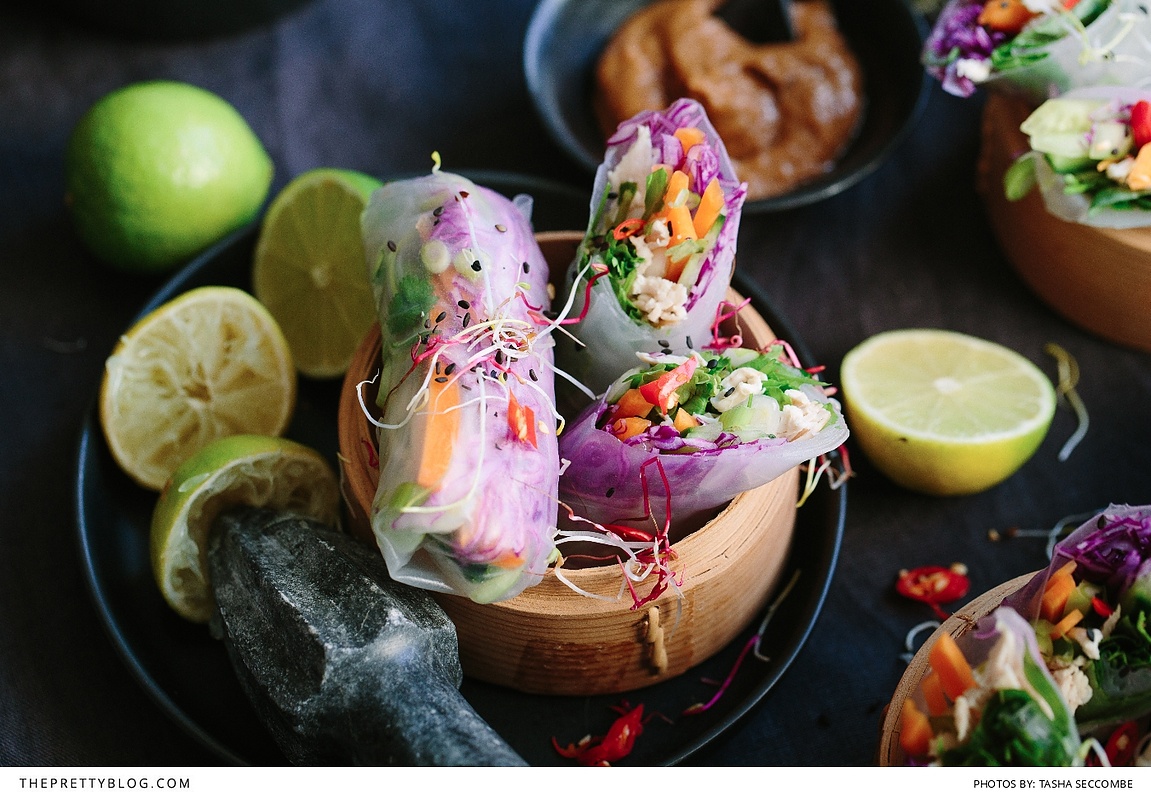 Vietnamese spring rolls & peanut sauce – absolutely delicious!